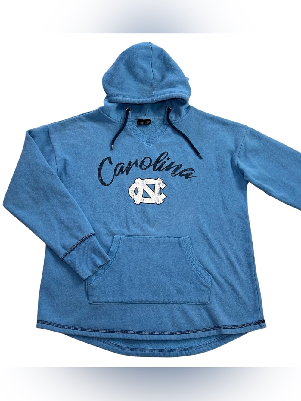 Colosseum UNC North Carolina Tar Heels Women’s V-Neck Hoodie Sweatshirt Blue M